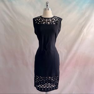 ModCloth Body Con LBD Women's L Laser Cut Lace